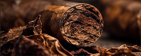 Close-up of premium cigar tobacco and construction
